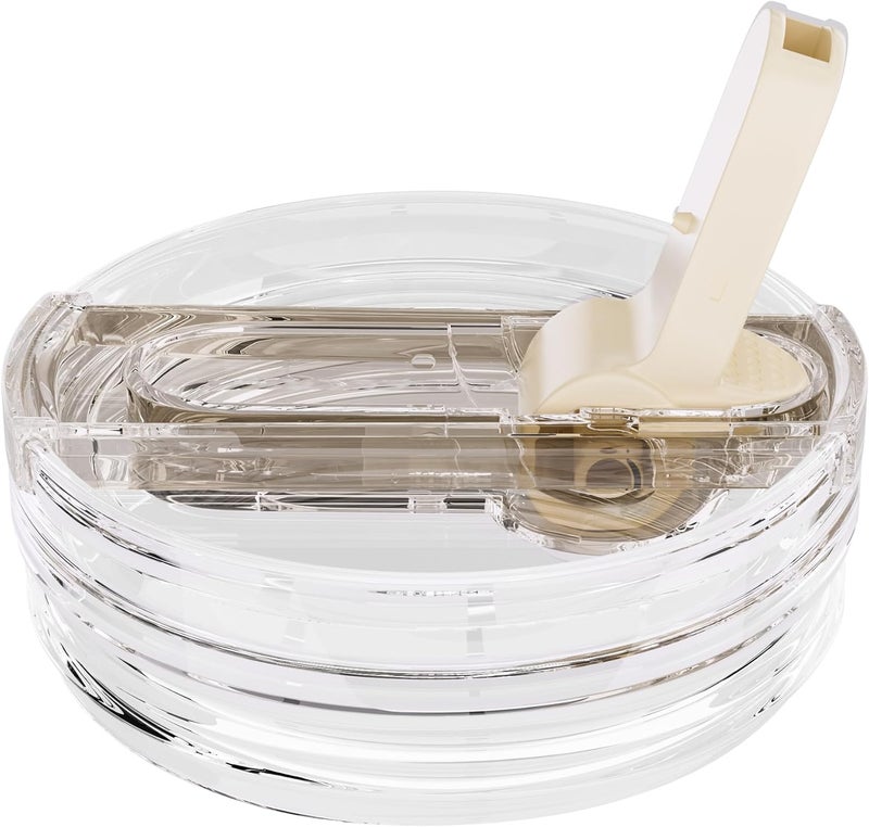 CeleVista 1 Pack Replacement Lid for Stanley 40 oz Quencher H2.0 & ProTour, Flip Straw Tumbler Lid for Stanley Cup, Leakproof, No Spill & Easy to Use Reusable Tumbler Cover(Cream-1P) - Image 1